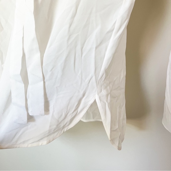 Sandro Paris Cleo Tie Lace Up Silk Blouse Ecru Off-White 2 EU 38 NWOT - Picture 8 of 15